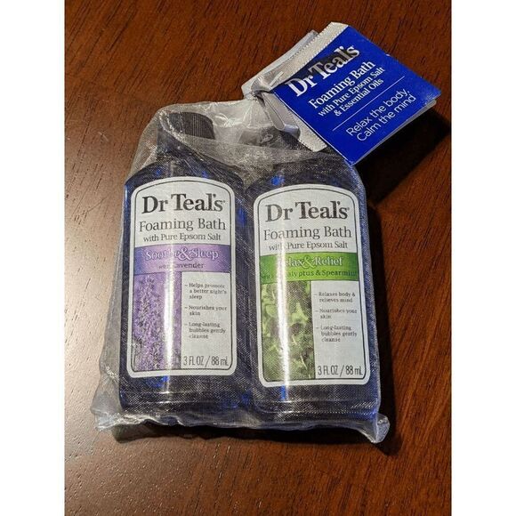 NEW Dr Teal's 2PC Travel Size Foaming Bath, Lavender & Eucalyptus Spearmint, 3 o - Picture 1 of 6